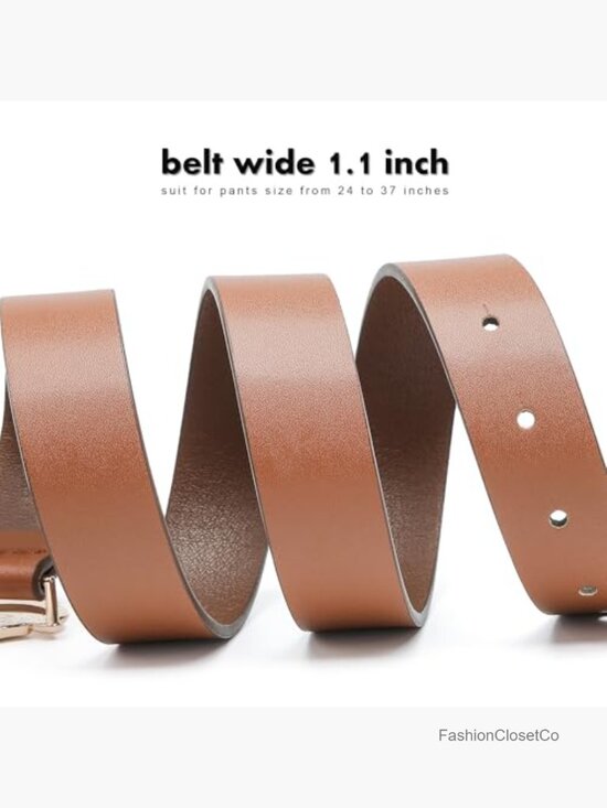 Skinny Faux Leather Belt with Gold Buckle - 1.1 Inch Wide main image 7